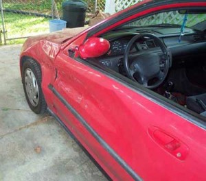 Honda damage after hit from Durango. 